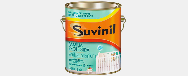 Cores 2022 | Tinta Acrílica Premium Acetinado Antibactérias 3,6 Litros Branco - 50196043 - SUVINIL | Blog Copafer 